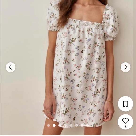 Reformation linen smock mini dress - Picture 3 of 7